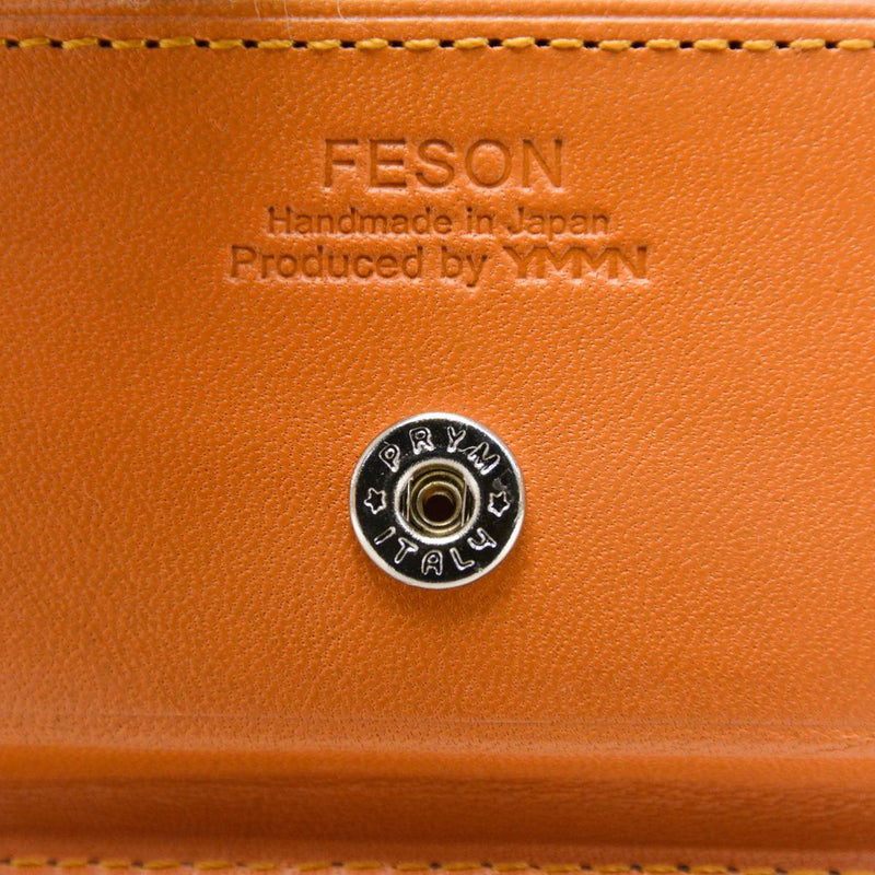 FESON FESON硬幣袋bri子切BOX硬幣袋人皮革真皮皮革硬幣盒KZ02-002